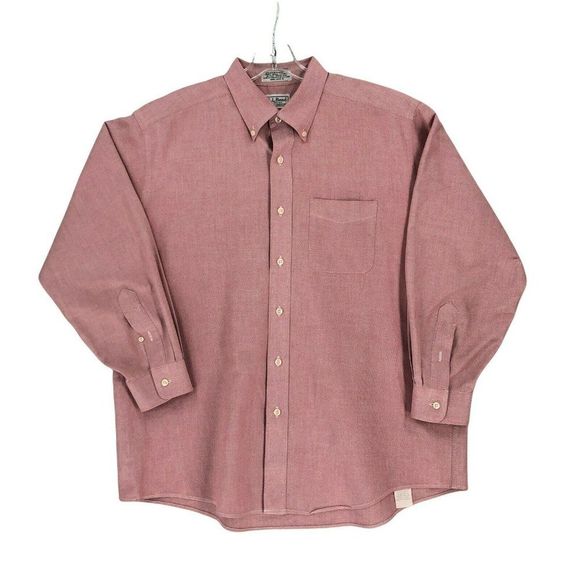 L.L. Bean Other - LL Bean Mens Shirt 16 1/2 - 32 Brick Button Down Collared Long Sleeve Pocket EUC